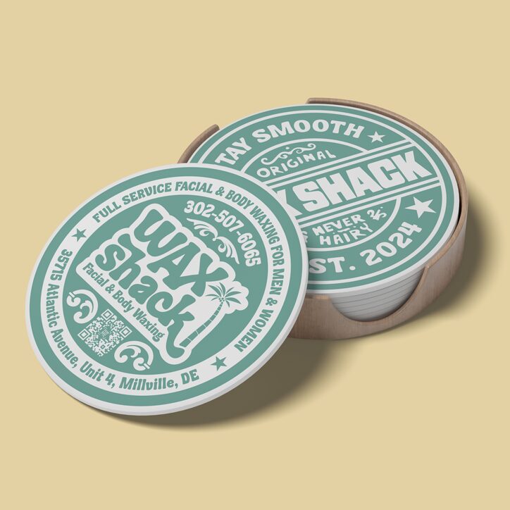 Wax Shack drink coasters