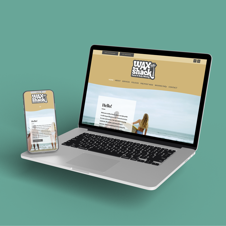 Wax Shack website on an iphone and laptop
